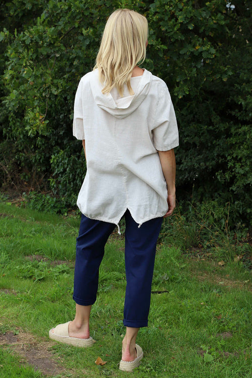 Linda Hooded Linen Top Stone - Image 4