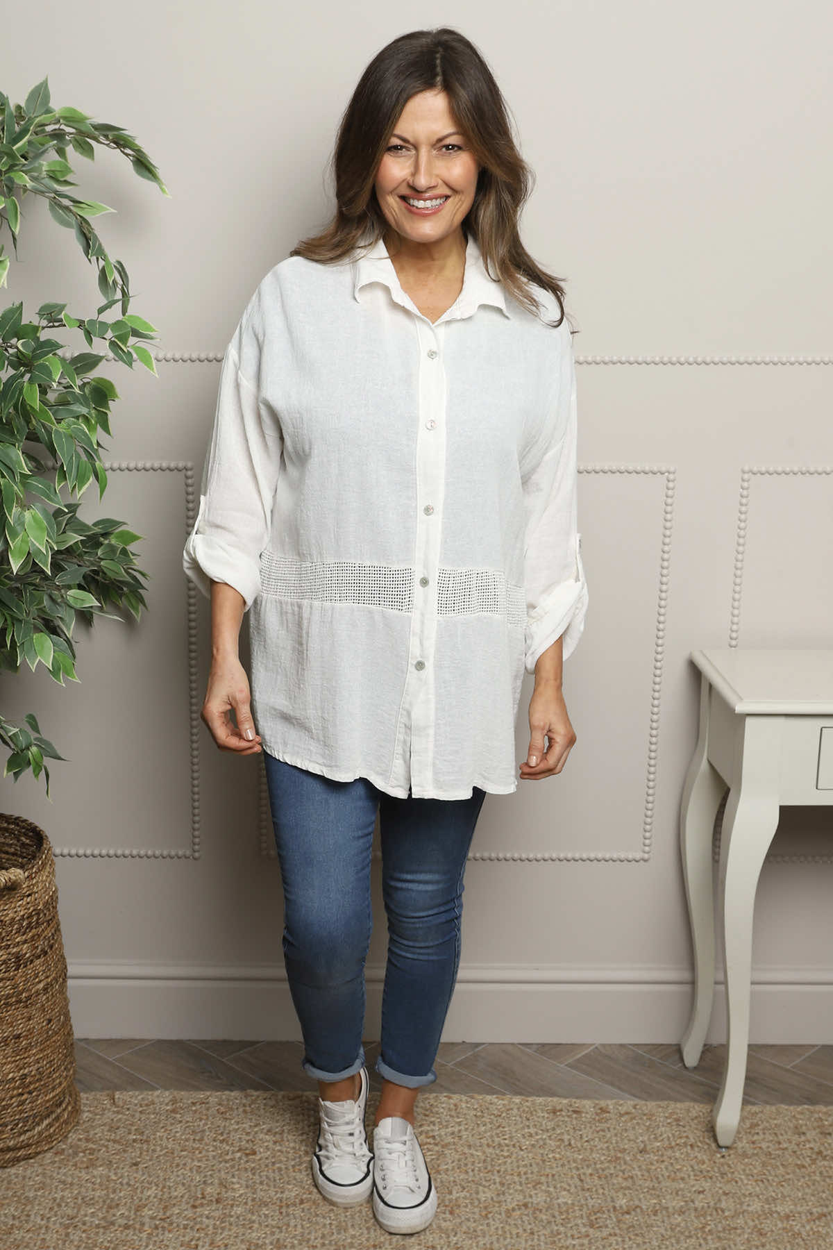Anisha Cotton Shirt White