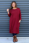 Ramsgate Long Sleeve Cotton Dress Wine