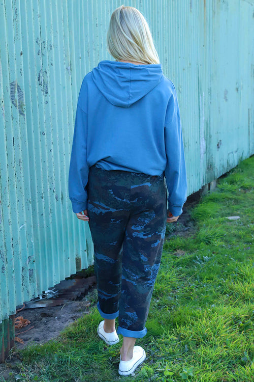 Jemima Print Cotton Joggers Blue - Image 4