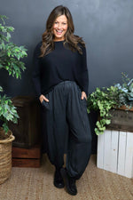 Jacinda Stripe Cotton Trousers Charcoal Charcoal - Jacinda Stripe Cotton Trousers Charcoal