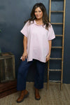 Baines Linen Top Pink