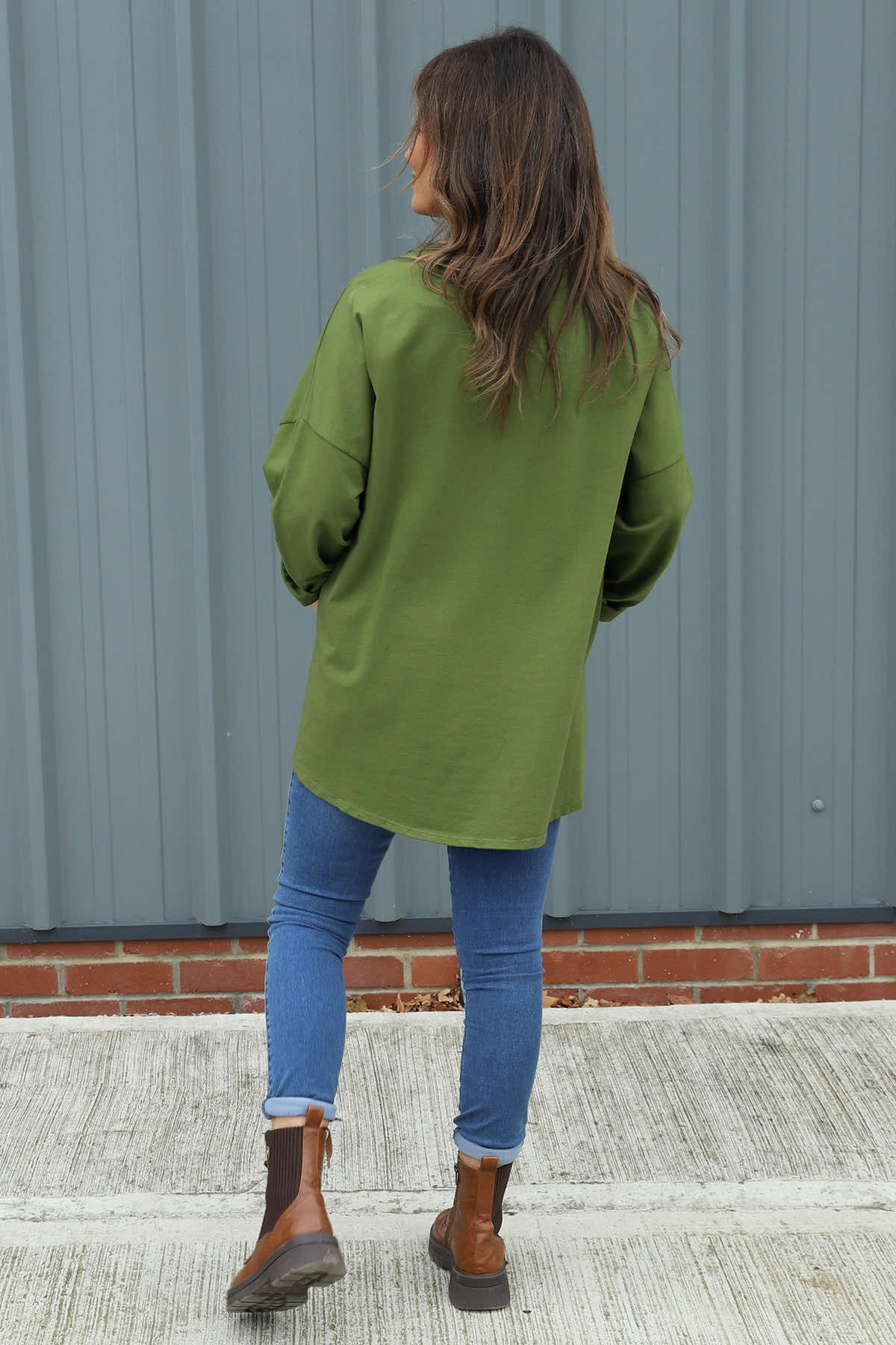 Samantha Pocket Cotton Top Olive