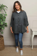 Anisha Cotton Shirt Charcoal Charcoal - Anisha Cotton Shirt Charcoal