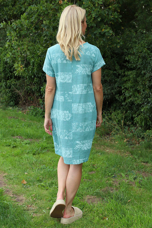 Dana Floral Cotton Tunic Sage Green - Image 4