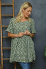 Pamber Ditsy Print Tunic Khaki