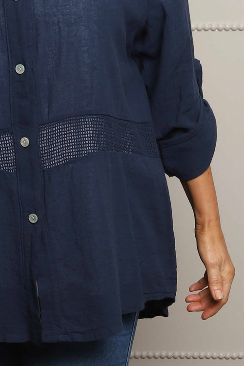 Anisha Cotton Shirt Navy - Image 3