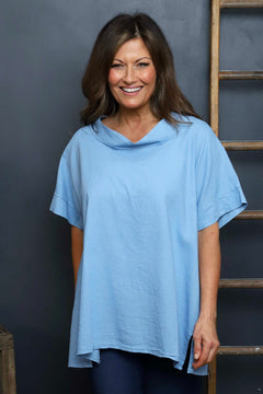 Baines Linen Top Powder Blue