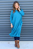 Ramsgate Long Sleeve Cotton Dress Teal