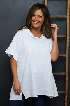 Baines Linen Top White
