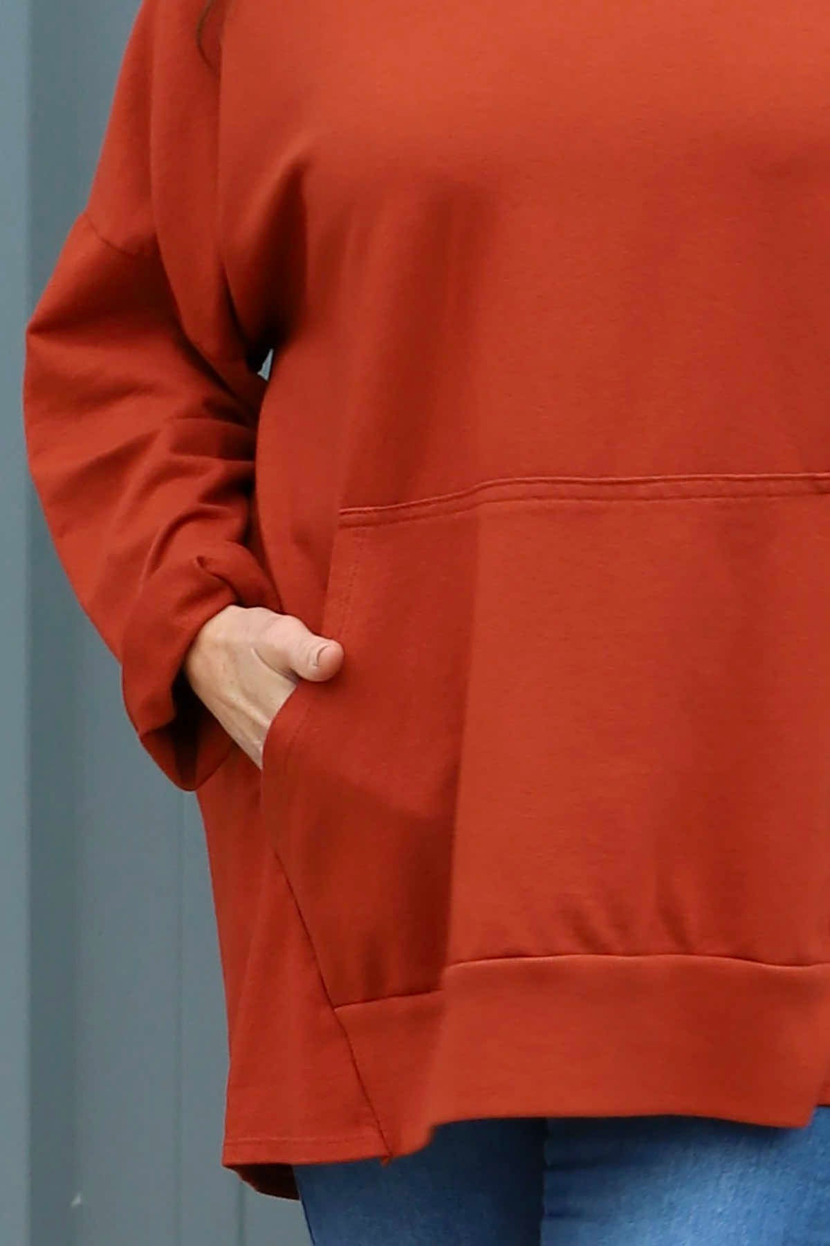 Samantha Pocket Cotton Top Burnt Orange