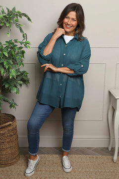 Anisha Cotton Shirt Teal