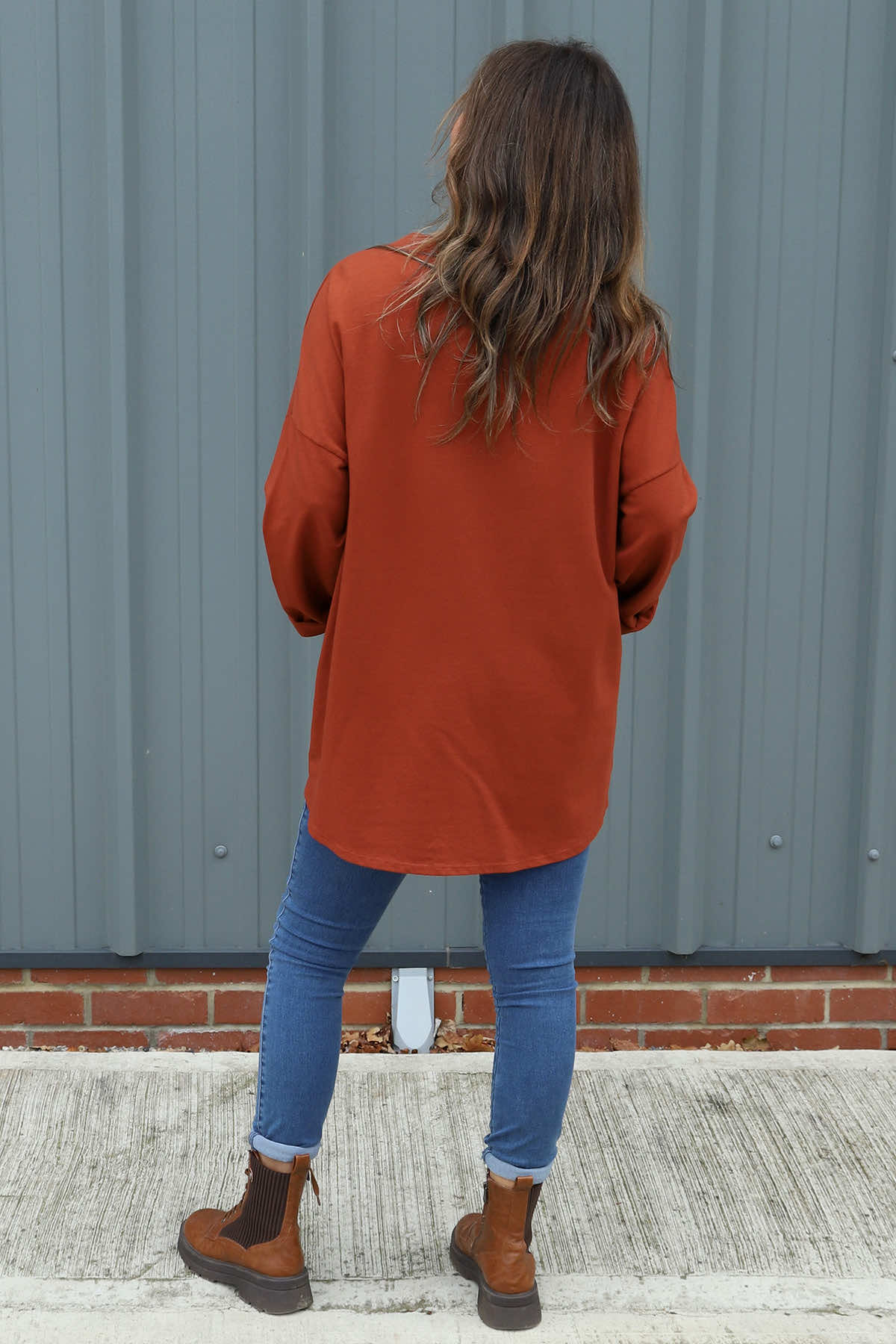 Samantha Pocket Cotton Top Burnt Orange