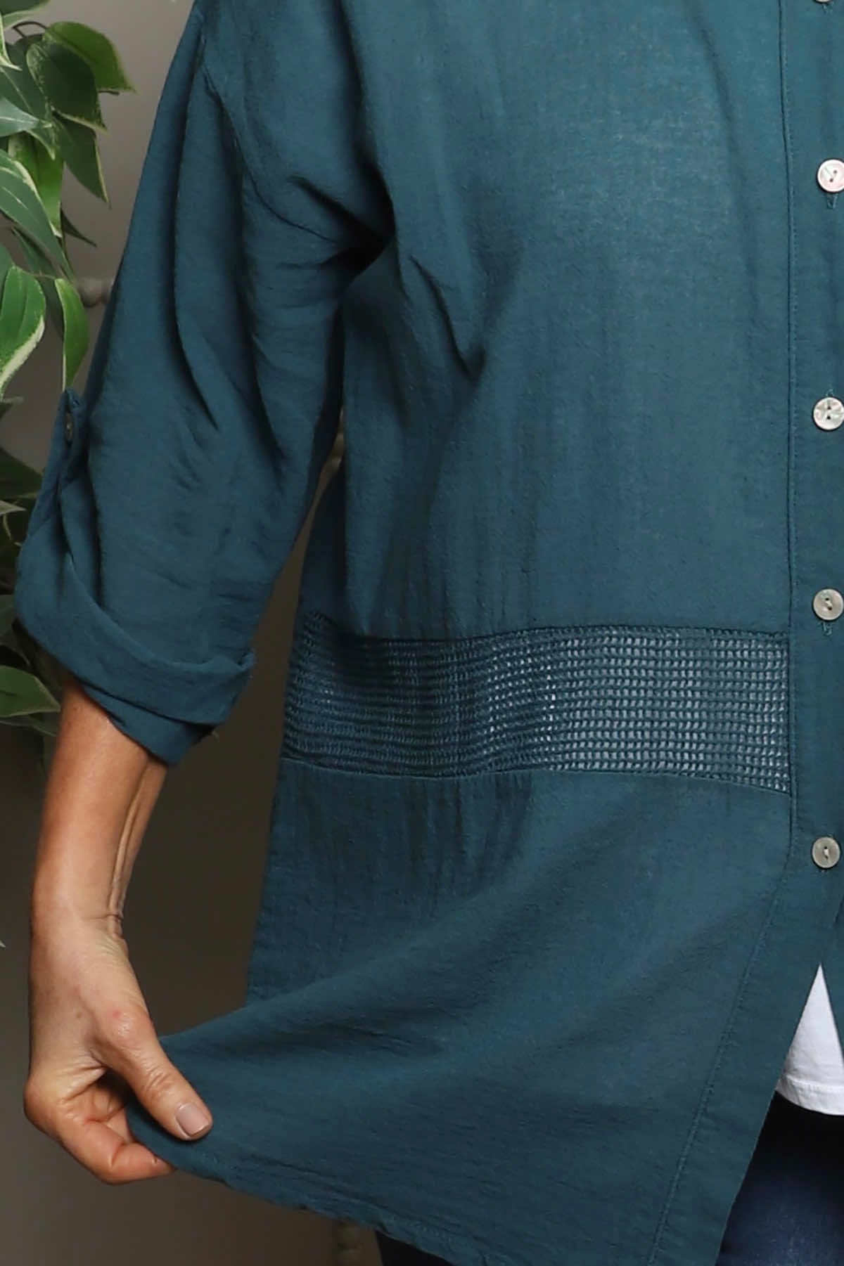 Anisha Cotton Shirt Teal