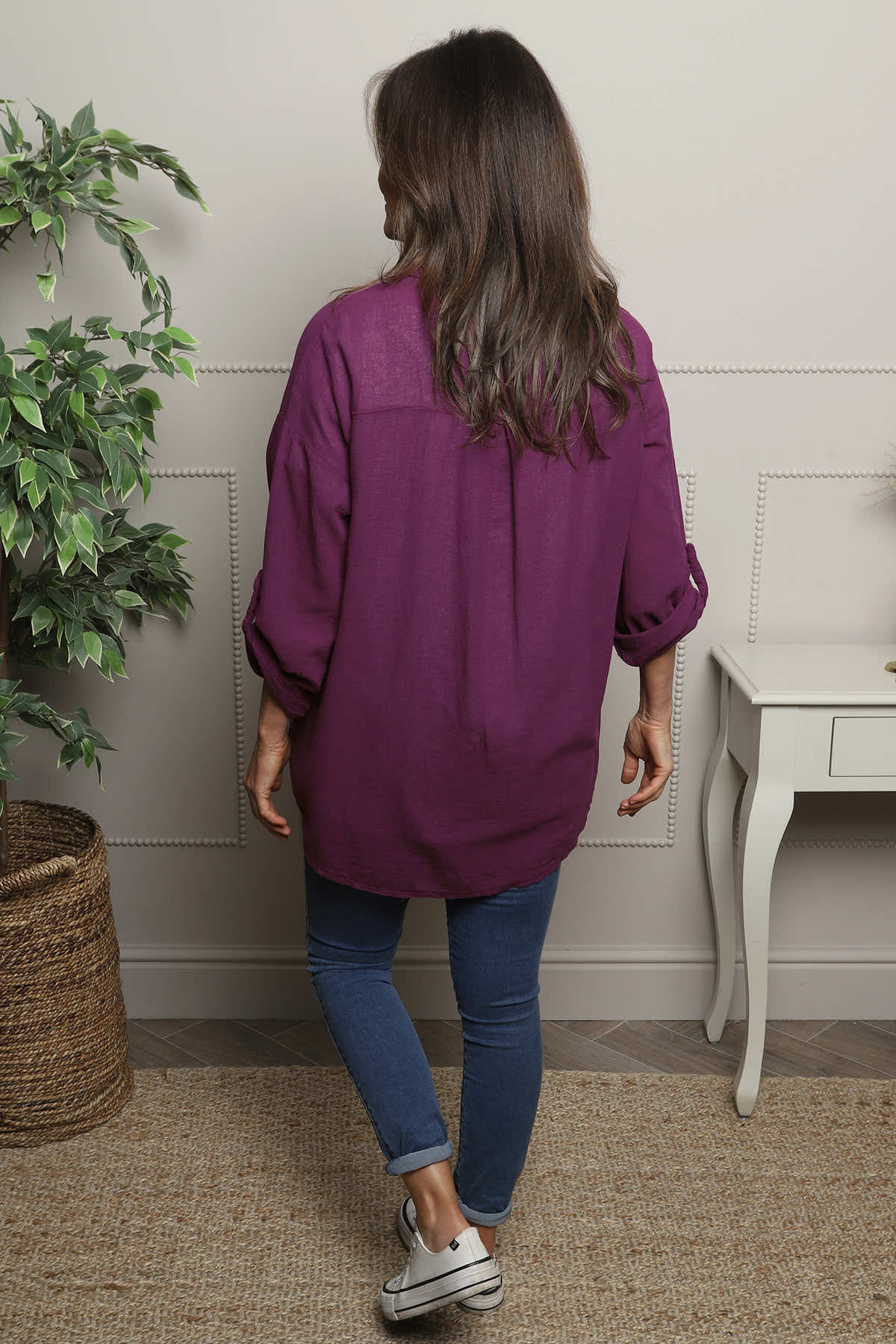 Anisha Cotton Shirt Berry