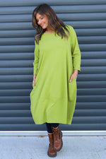 Ramsgate Long Sleeve Cotton Dress Olive Olive - Ramsgate Long Sleeve Cotton Dress Olive