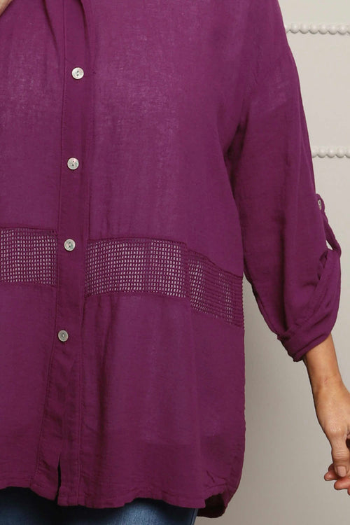 Anisha Cotton Shirt Berry - Image 3