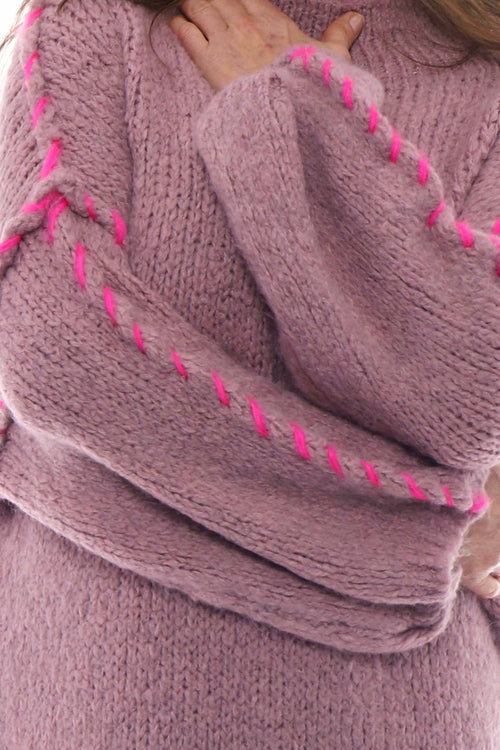 Roxanne Stitch Detail Knitted Dress Pink - Image 2