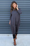 Ramsgate Long Sleeve Cotton Dress Charcoal
