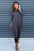 Ramsgate Long Sleeve Cotton Dress Charcoal