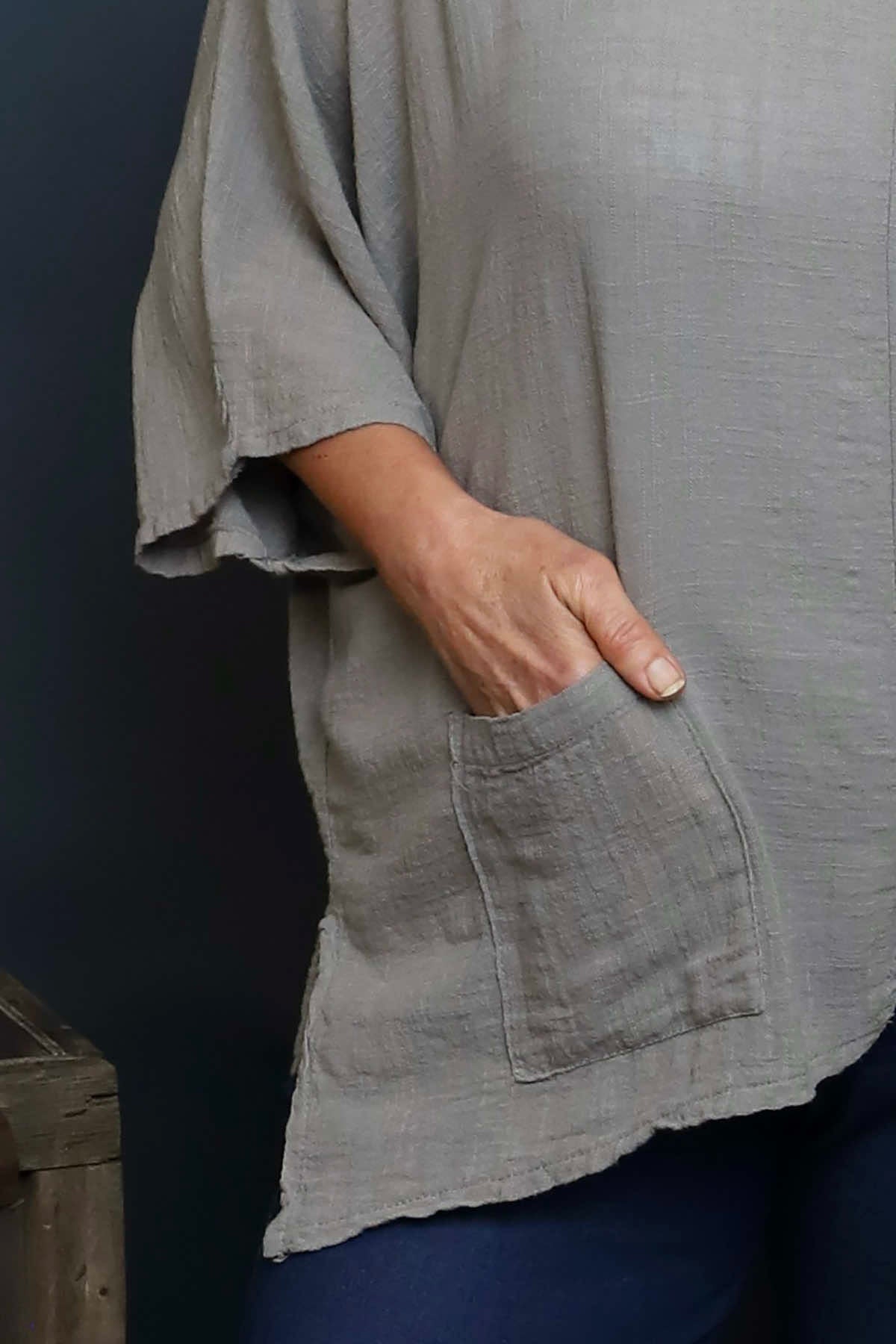 Isolde Linen Top Mocha