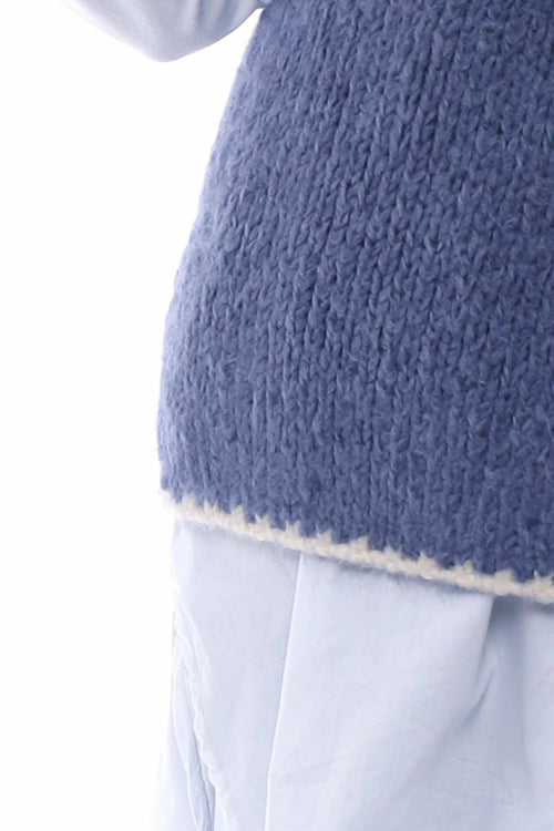 Nadine Stitch Detail Knitted Tank Top Denim Blue - Image 6