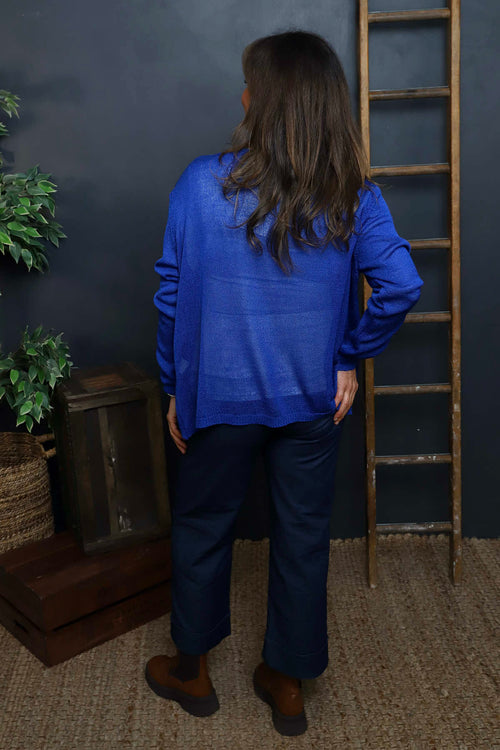 Leandra Knit Cardigan Cobalt - Image 4
