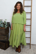 Danisha Cotton Dress Co-Ord Green Green - Danisha Cotton Dress Co-Ord Green