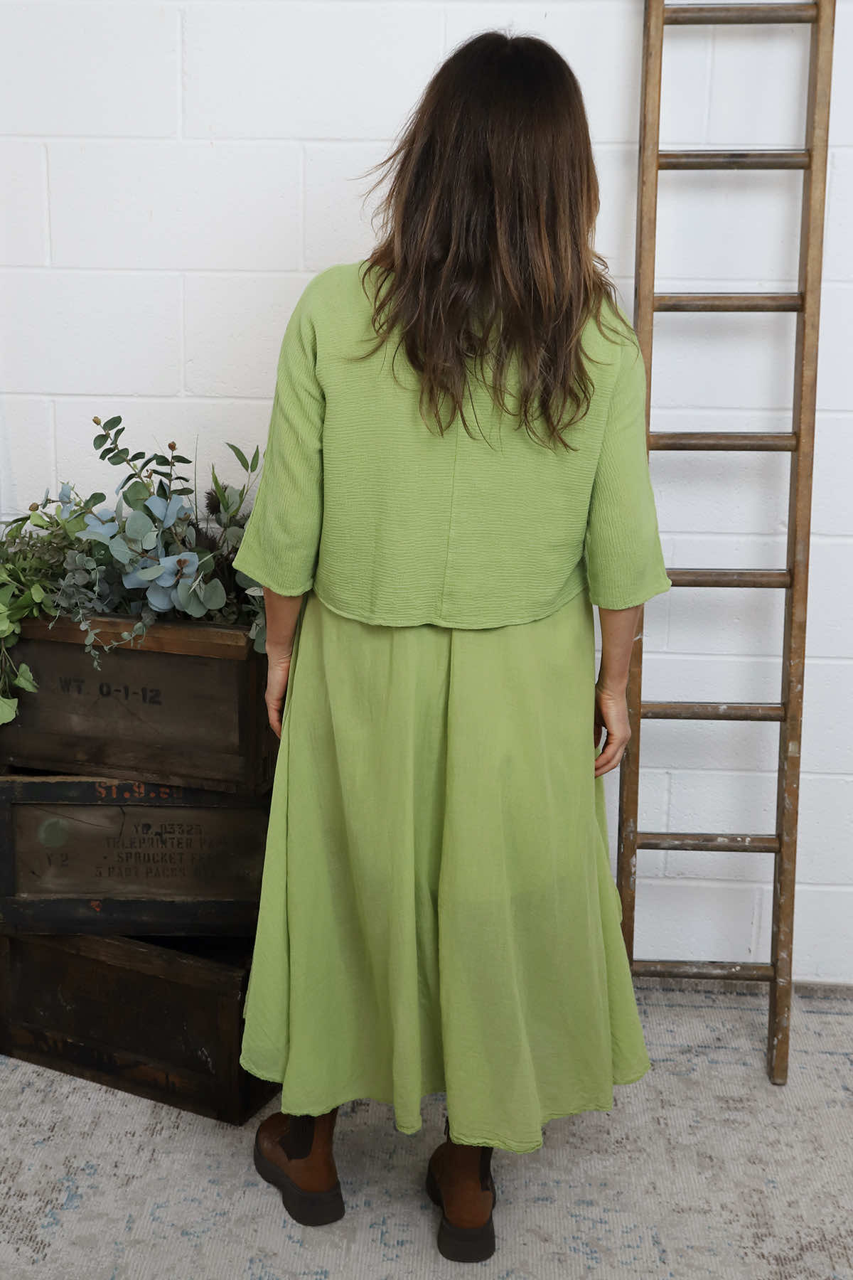 Danisha Cotton Dress Co-Ord Green