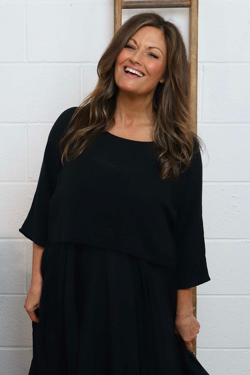 Danisha Cotton Dress Co-Ord Black - Image 2