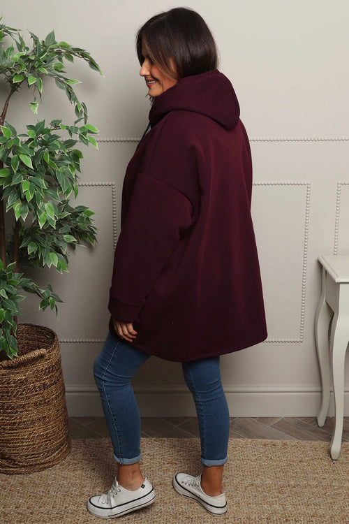Jaylen Hooded Cotton Top Wine - Image 4