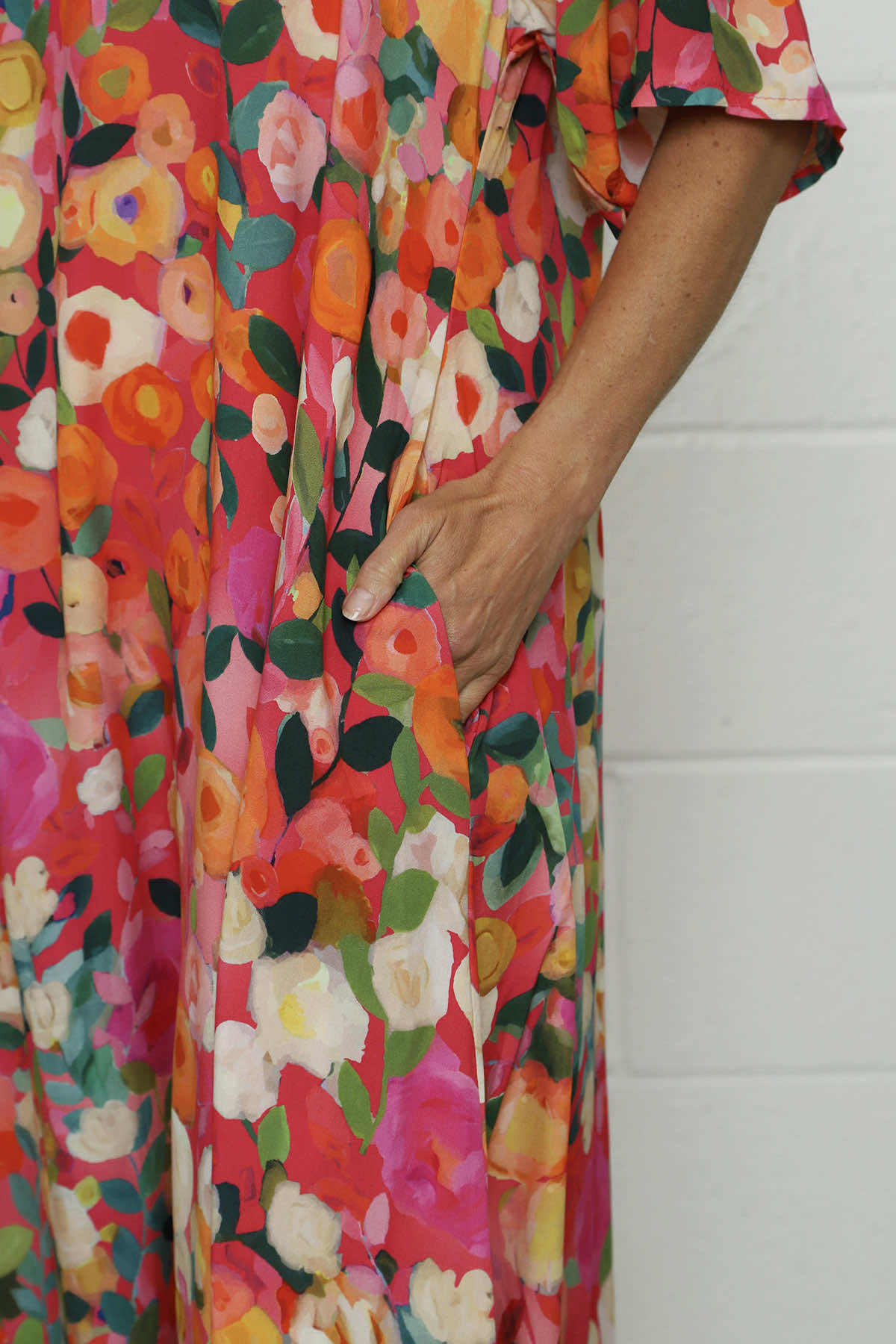 Andretta Print Dress Fuchsia