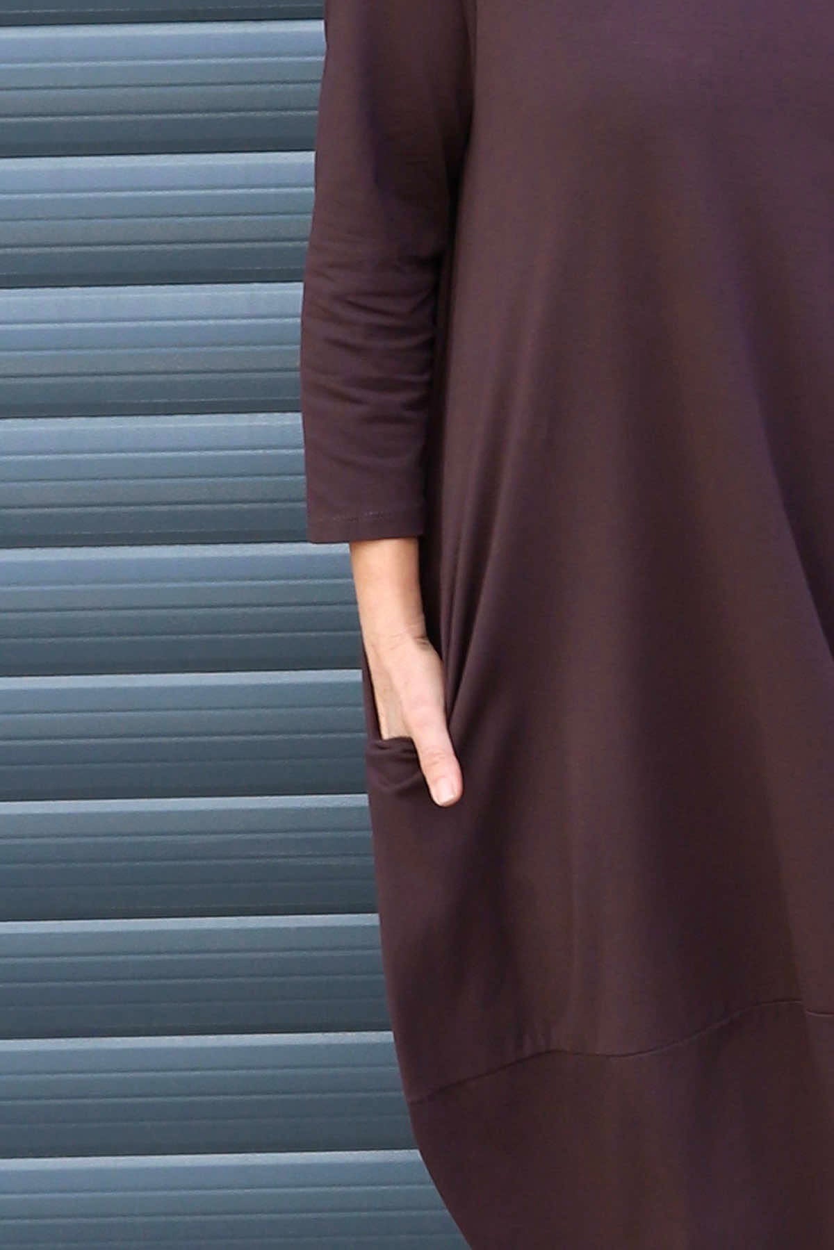 Ramsgate Long Sleeve Cotton Dress Cocoa