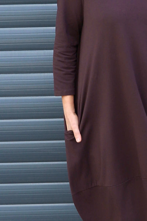 Ramsgate Long Sleeve Cotton Dress Cocoa - Image 3