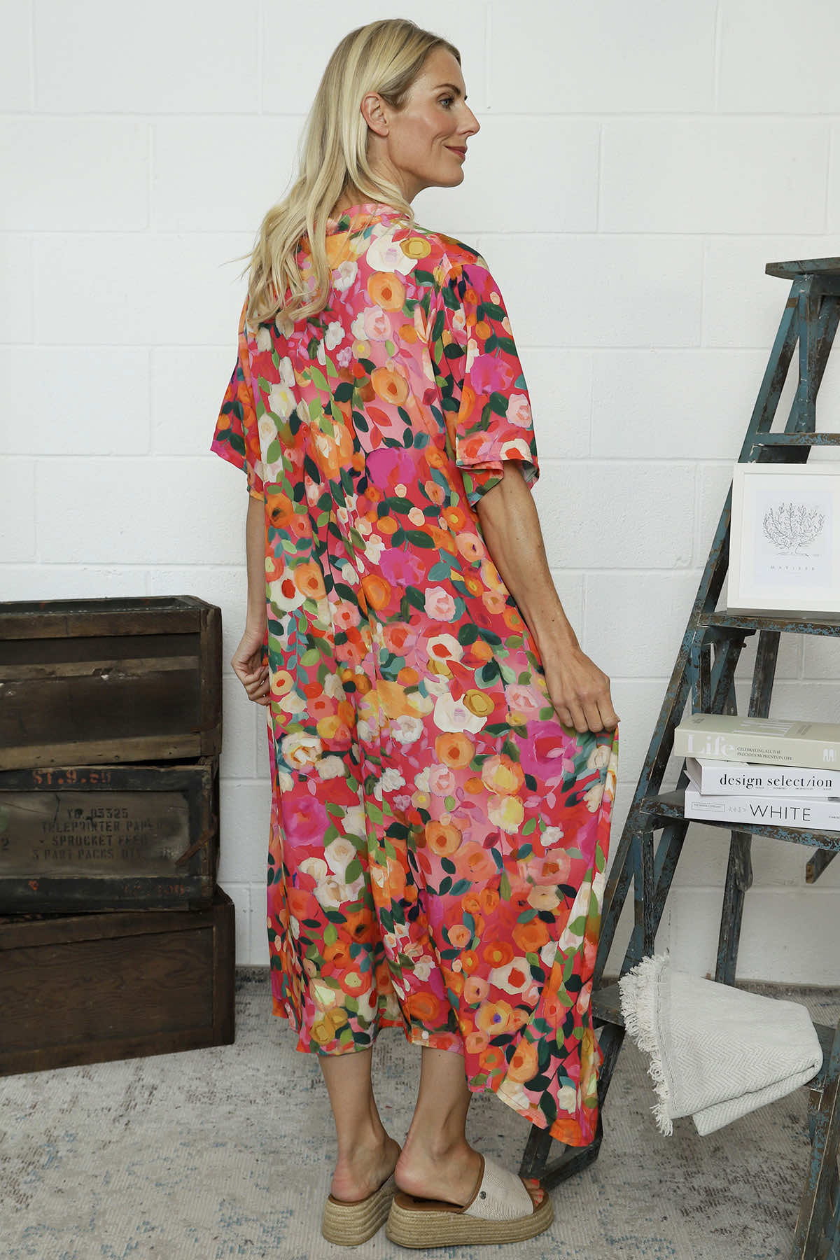 Andretta Print Dress Fuchsia