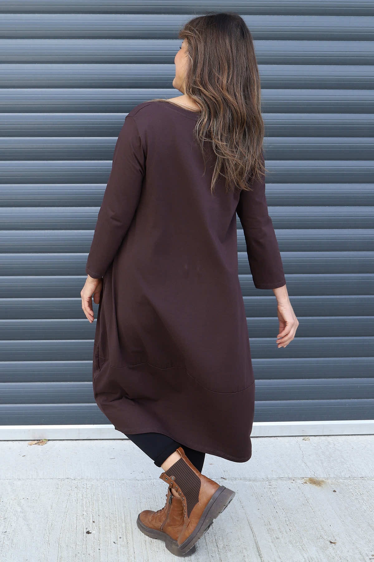 Ramsgate Long Sleeve Cotton Dress Cocoa