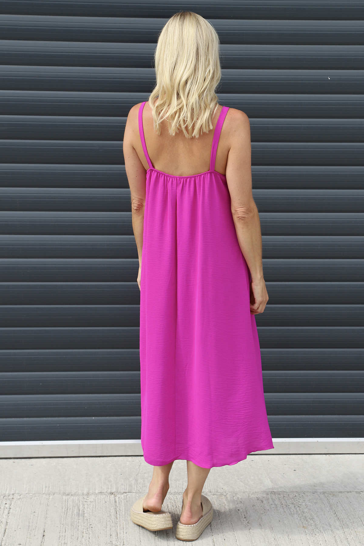 Camille Strap Dress Berry