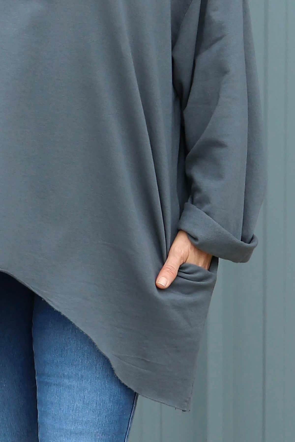 Saphira Cotton Top Mid Grey