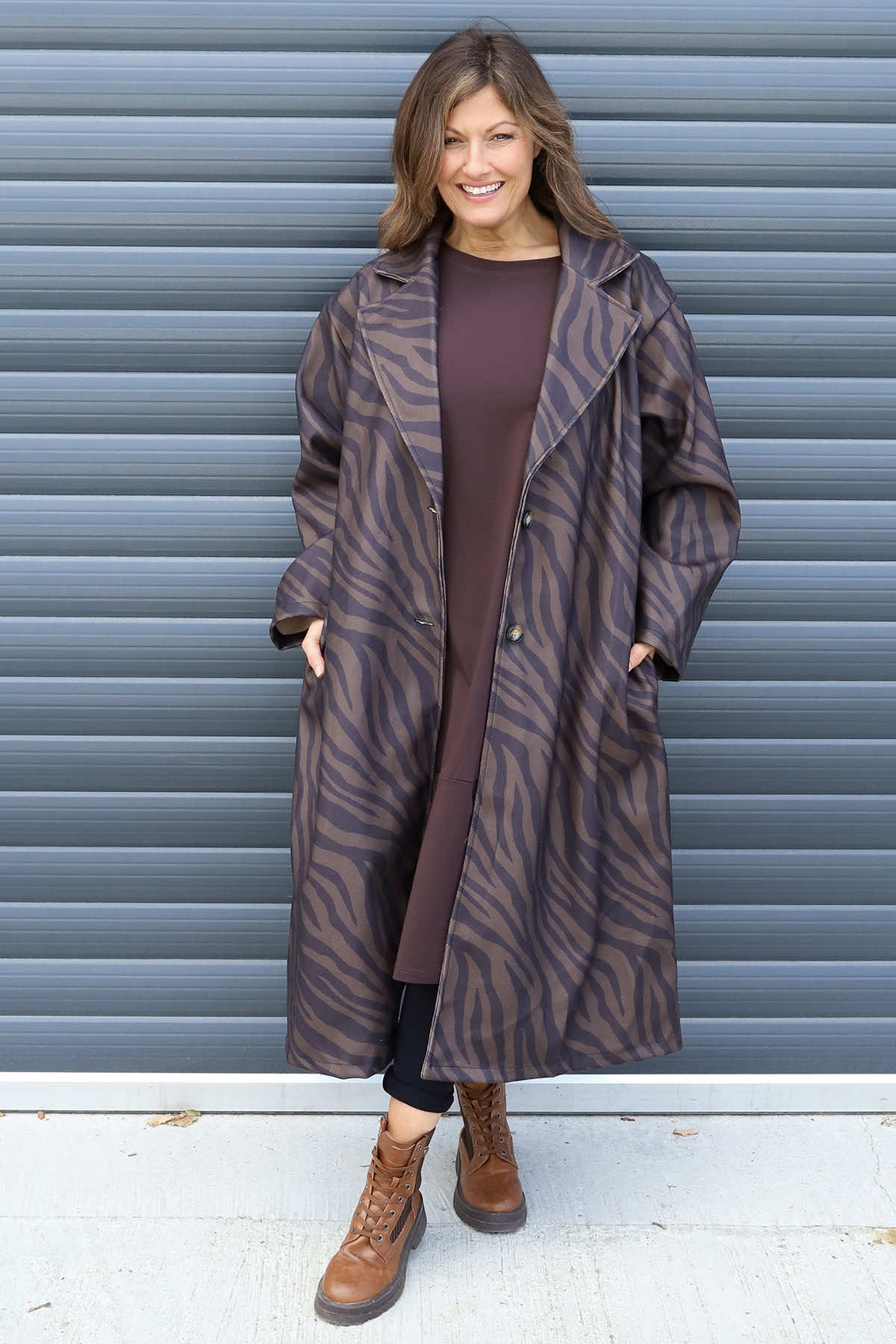 Ramsgate Long Sleeve Cotton Dress Cocoa