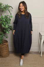 Edie Cotton Dress Navy Navy - Edie Cotton Dress Navy