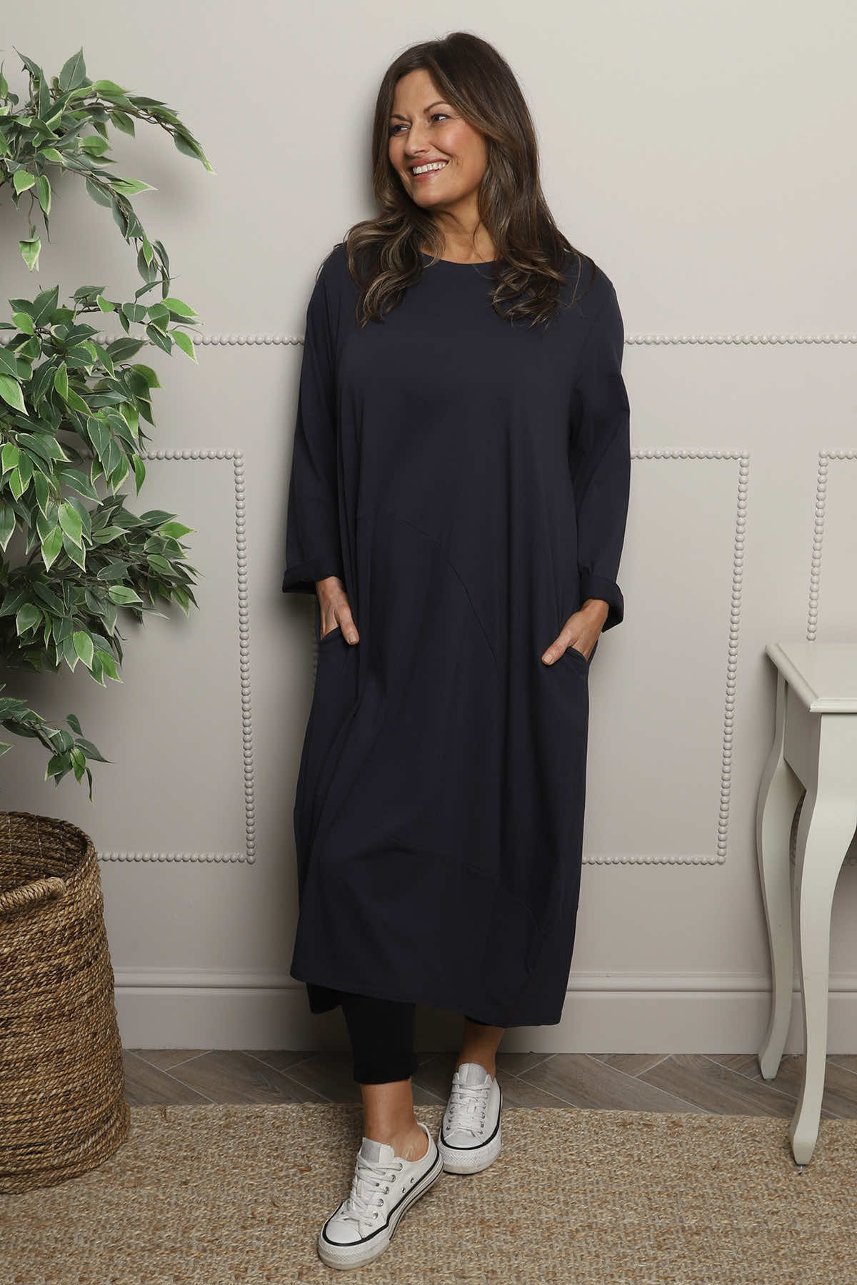 Edie Cotton Dress Navy