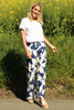 Cecily Print Trousers Navy