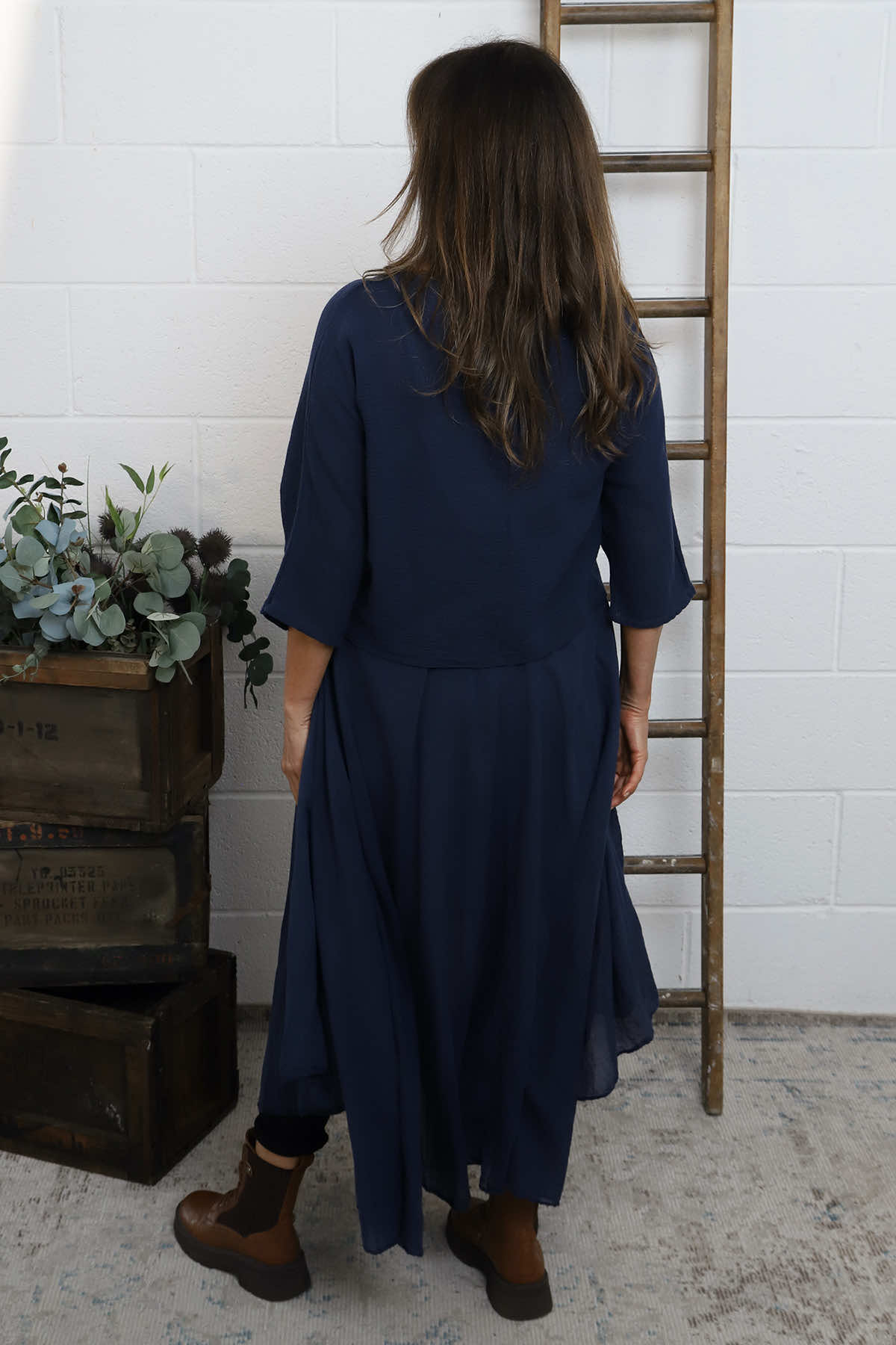 Danisha Cotton Dress Co-Ord Navy