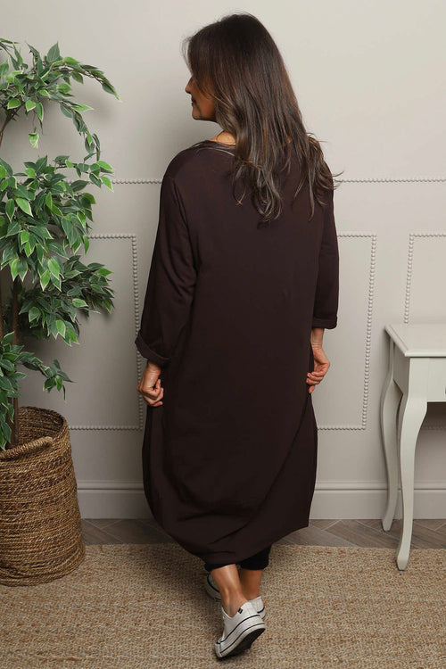 Edie Cotton Dress Cocoa - Image 4