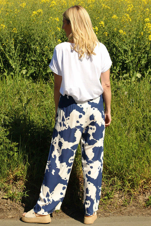 Cecily Print Trousers Navy - Image 4