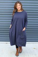 Ramsgate Long Sleeve Cotton Dress Navy Navy - Ramsgate Long Sleeve Cotton Dress Navy