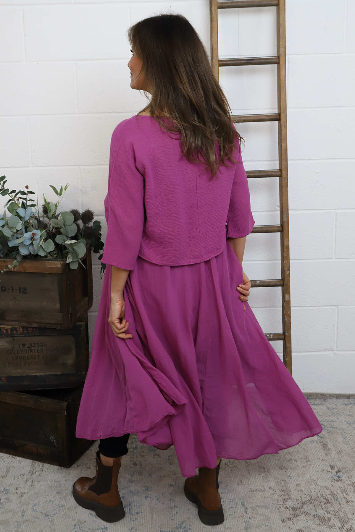 Danisha Cotton Dress Co-Ord Berry