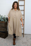 Amina Linen Dress Camel