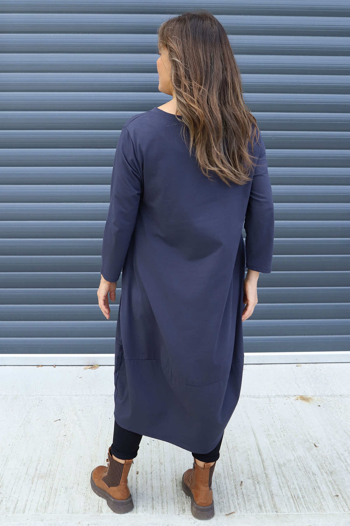 Ramsgate Long Sleeve Cotton Dress Navy