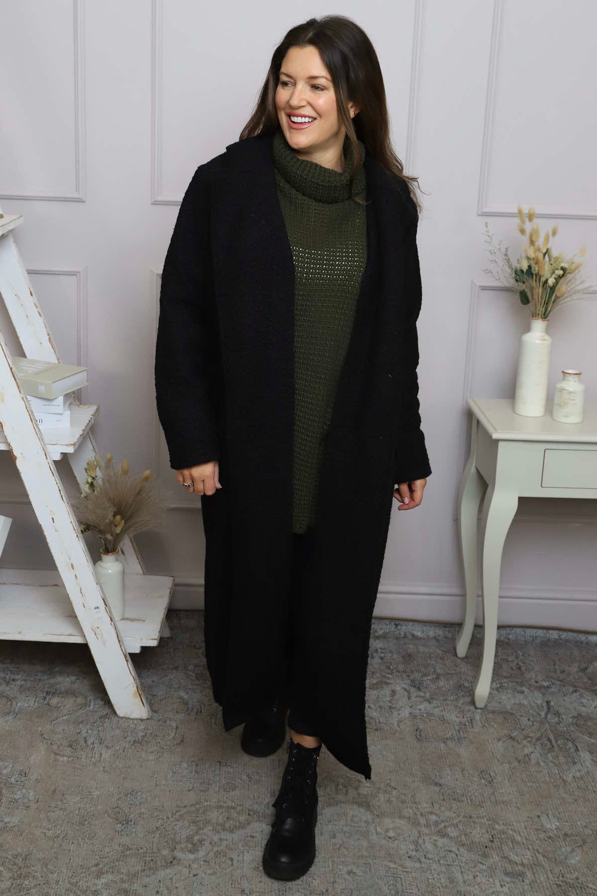 Lexie Boucle Coat Black